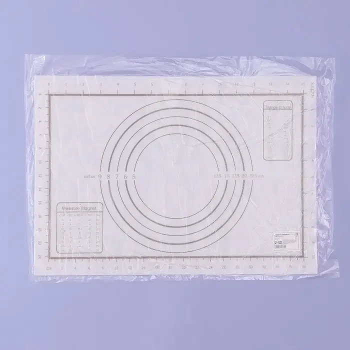 Коврик для выпечки и раскатки теста с разметкой, армированный, силикон, 42&times;29.5 см, белый