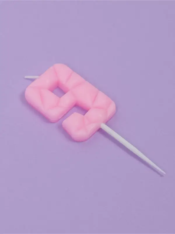 Свеча для торта &laquo;Цифра 9&raquo;, светло-розовая