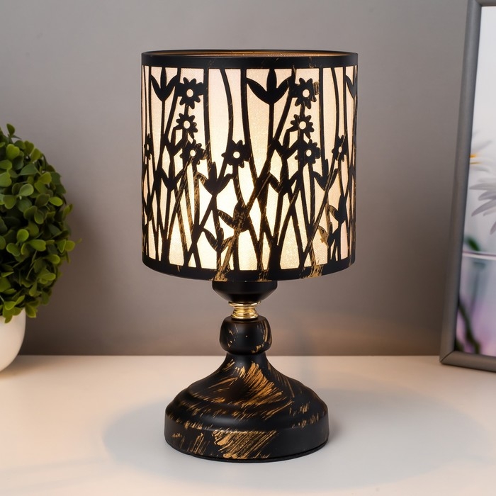 Настольная лампа Настольная лампа "Алми" Е27 черный 14х14х27 см RISALUX