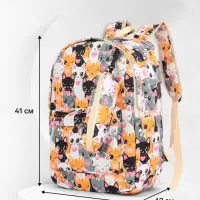 Рюкзак школьный &laquo;Котики&raquo;, с пеналом, 29&times;12&times;41 см, разноцветный