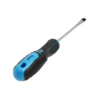 Отвертка шлицевая ТУНДРА, CrV, хром, магнит, двухкомпонентная рукоятка, SL6&times;100 мм