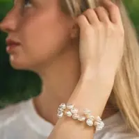 Браслет &laquo;Жемчуг воздушный&raquo;, 5 нитей, цвет молочный в золоте, L=17 см+удлинитель