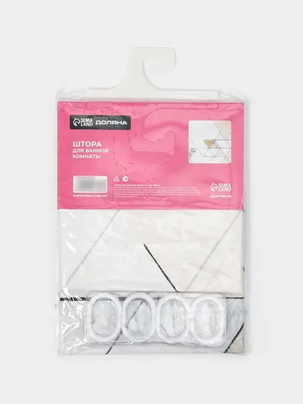 Штора для ванны Доляна &laquo;Геометрия&raquo;, 180&times;180 см, EVA