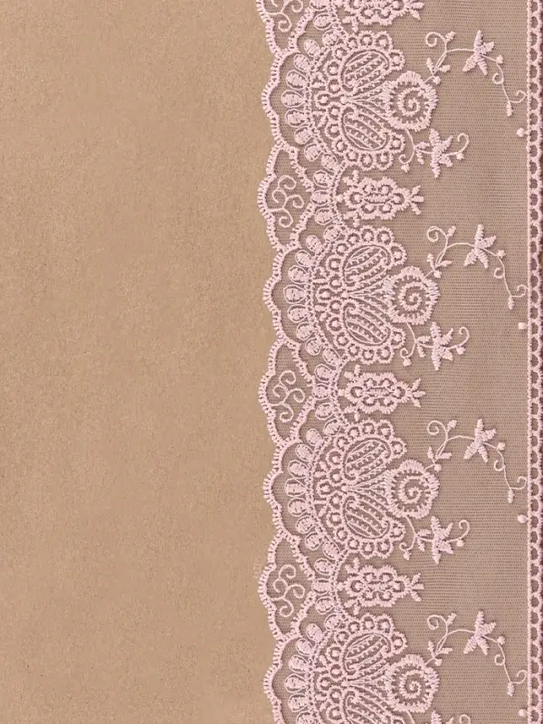 Кружево на сетке, 125 мм, 11&plusmn;1 м, нежно-розовое