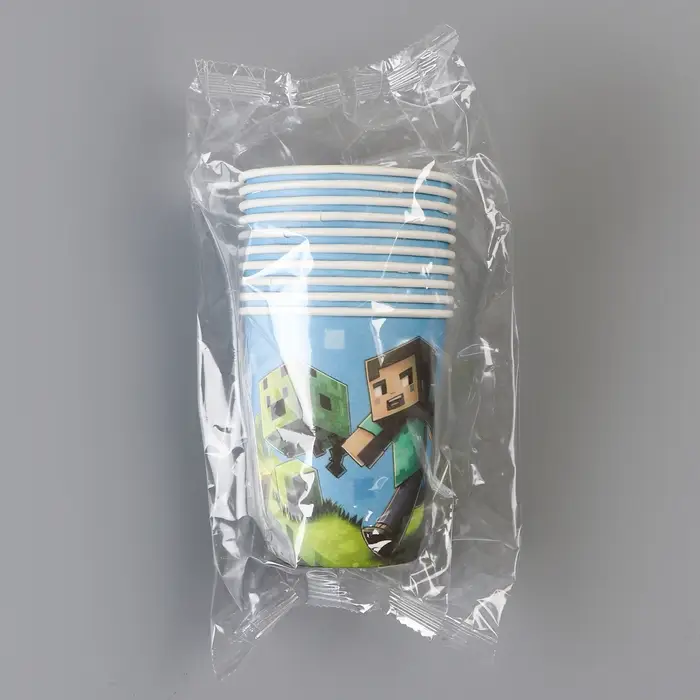 Стакан одноразовый бумажный «Пиксели», 250 мл