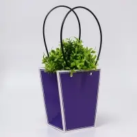 Сумка для цветов фиолетовая влагостойкая, 17&times;17 - 11.5&times;11.5 - 20 см 8