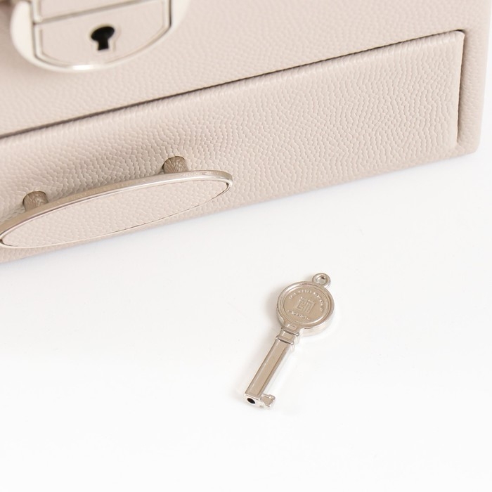 Шкатулка кожзам для украшений  Шкатулка кожзам для украшений "Серый опал" 16х16х11,8 см