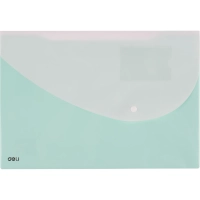 Папка-конверт на кнопке Deli А4+, 180мкм,карман,цвет в асс, 5506