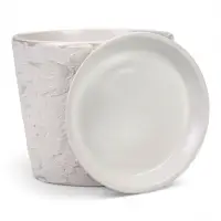 Горшок цветочный с поддоном 4,75 л, d22/h20 см белый керамика, "Венера" (М)