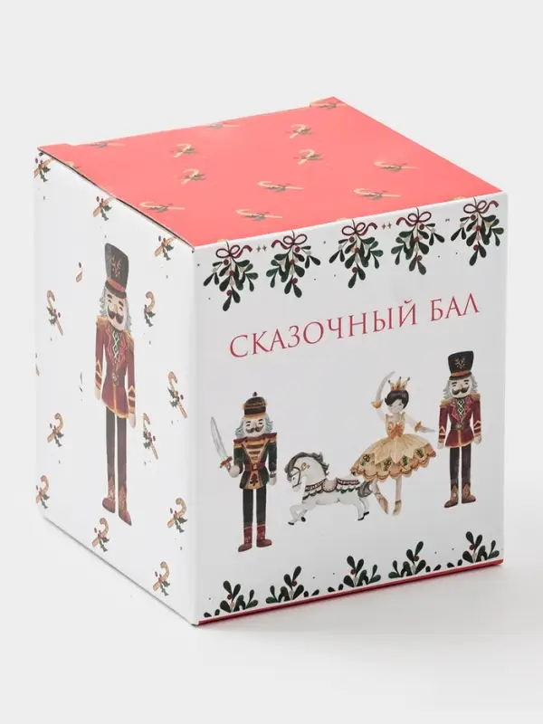 Сахарница новогодняя Доляна «Щелкунчик», доломит, белая Сахарница новогодняя Доляна «Щелкунчик», доломит, белая