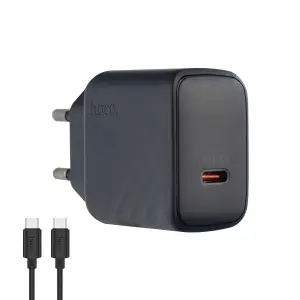 Сетевое зарядное устройство CS22A HOCO с кабелем Type-C на Type-C PD30W черное