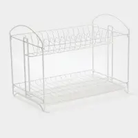 Сушилка для посуды универсальная, разборная, с поддоном, цвет белый 39,5*24*29,5см Сушилка для посуды универсальная, разборная, с поддоном, цвет белый 39,5*24*29,5см