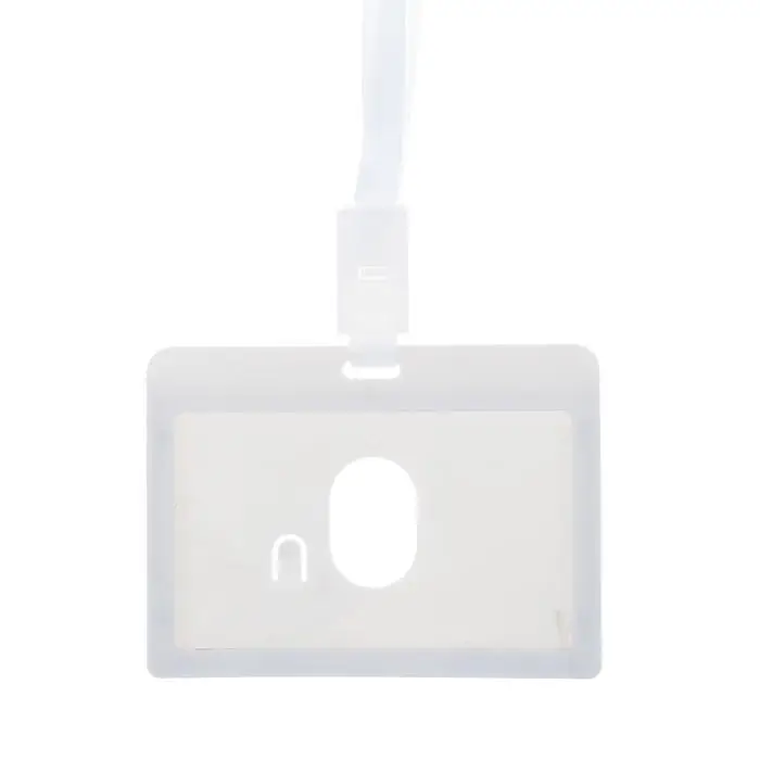 Бейдж - карман горизонтальный, внешний размер 100×74 мм, внутренний размер 90×54 мм, светло-серый, с лентой, жёсткокаркасный Бейдж - карман горизонтальный, внешний размер 100×74 мм, внутренний размер 90×54 мм, светло-серый, с лентой, жёсткокаркасный