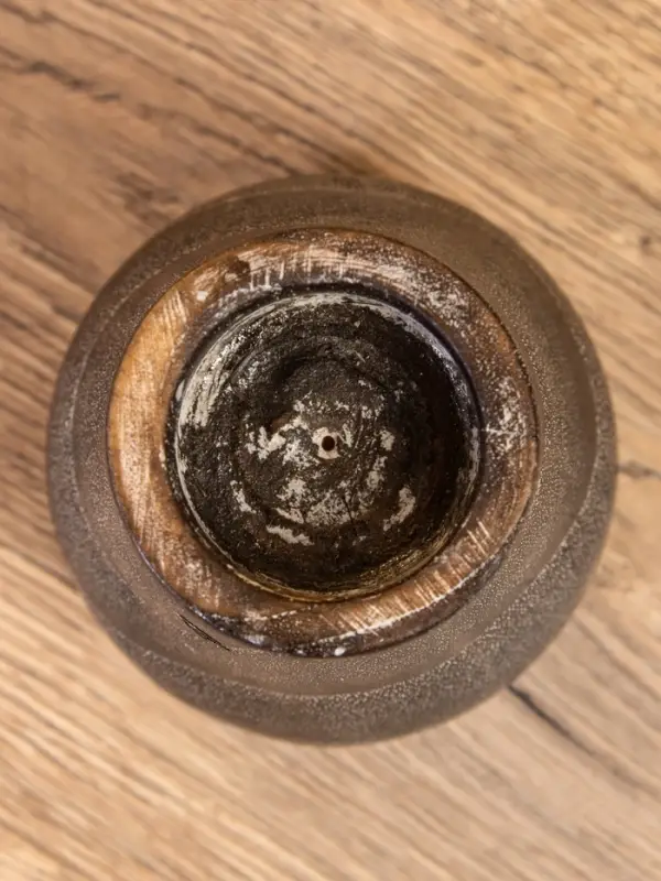 Подсвечник, d=4 см, 9&times;9&times;12 см, дерево джати, тёмно-коричневый