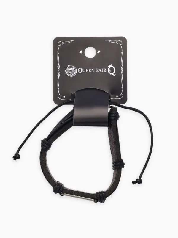 Браслет кожаный &laquo;Лезвие&raquo;, чёрный с чернёным серебром, d=7 см