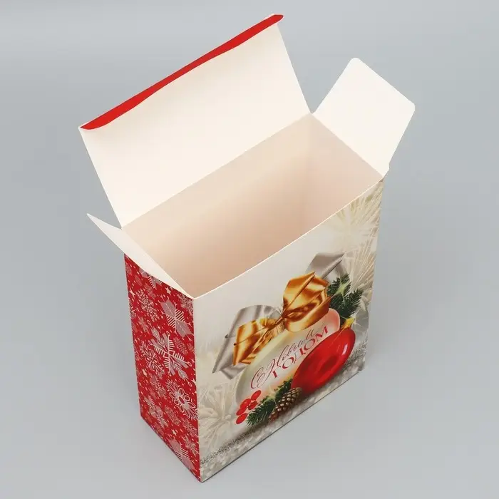 Коробка подарочная новогодняя складная «С Новым годом», шар 16 х 23 х 7.5 см Коробка подарочная новогодняя складная «С Новым годом», шар 16 х 23 х 7.5 см