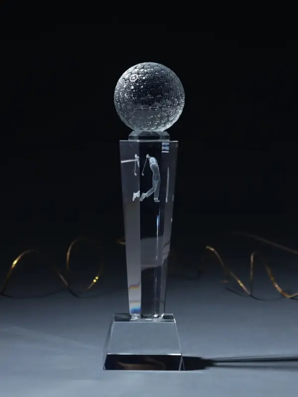 Наградная фигура стела &laquo;Гольф&raquo;, стекло, 25&times;6.5&times;6.5 см