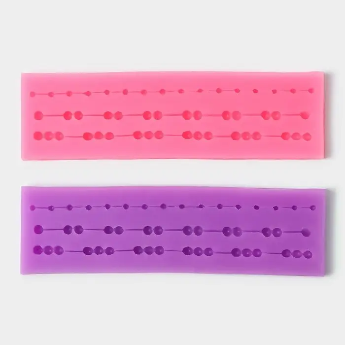 Молд «Бусы», силикон, 15.5×4.5×1.3 см, розовый