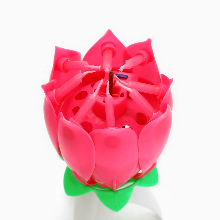 Свеча для торта музыкальная «Тюльпан», розовая Свеча для торта музыкальная «Тюльпан», розовая