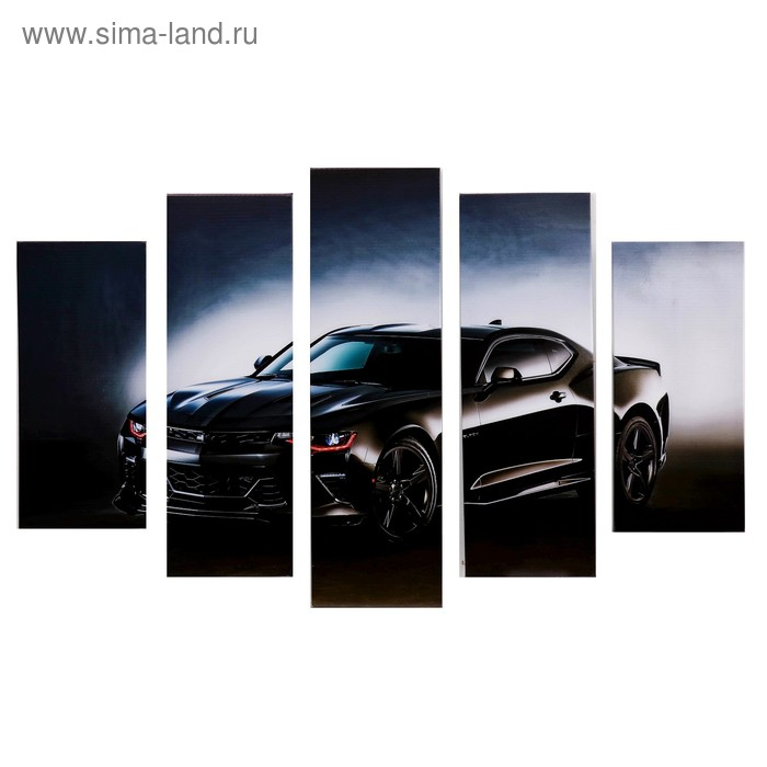 Модульная картина  Модульная картина "Чёрная машина" (2-23х52; 2-24х70; 1-24х80) 120х80см