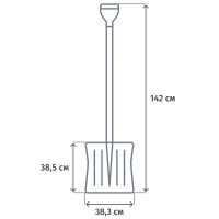 Лопата для уборки снега пластик/ковш 380x385x1420мм деревян/черенок_6157453