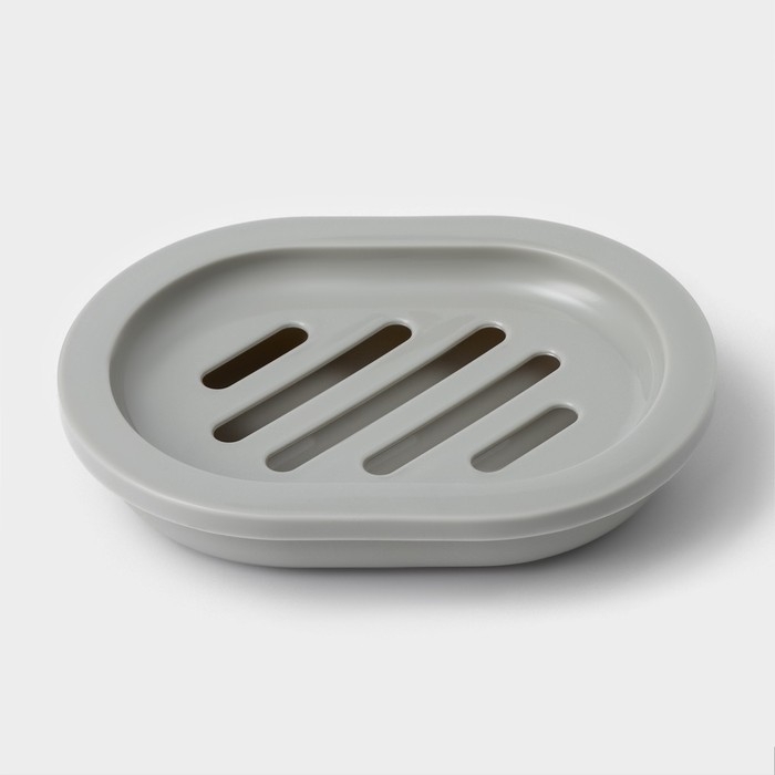 Набор для ванной «Эталон», 4 предмета: дозатор для мыла, мыльница, 2 стакана, 24×8×17 см, цвет серый Набор для ванной «Эталон», 4 предмета: дозатор для мыла, мыльница, 2 стакана, 24×8×17 см, цвет серый