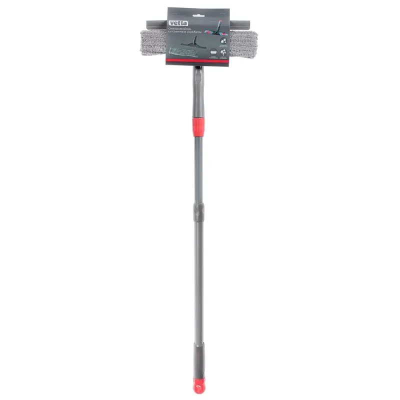 Vetta Окномойка со съемным скребком, насадка микрофибра 28х4,7см, телескоп. ручка 100-142см