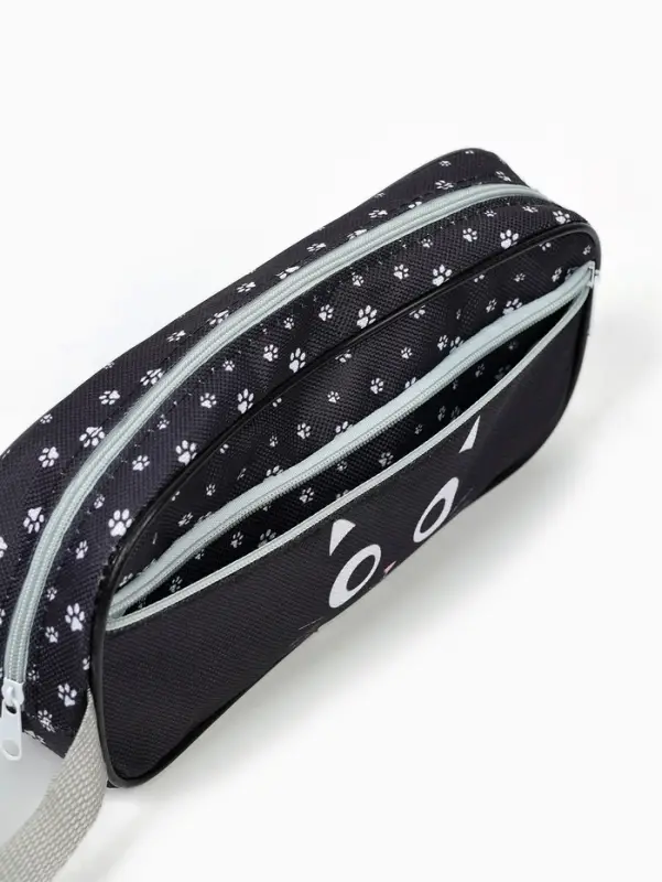 Пенал школьный, текстиль, 2 отделения, 22&times;10&times;7 см &laquo;Котик&raquo;