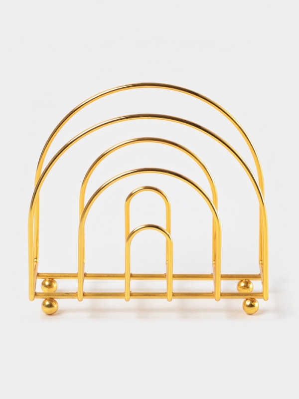 Салфетница Доляна «Лайн», золото Салфетница Доляна «Лайн», золото