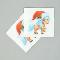 Салфетки бумажные однослойные «Символ года», 24х24, 40 шт