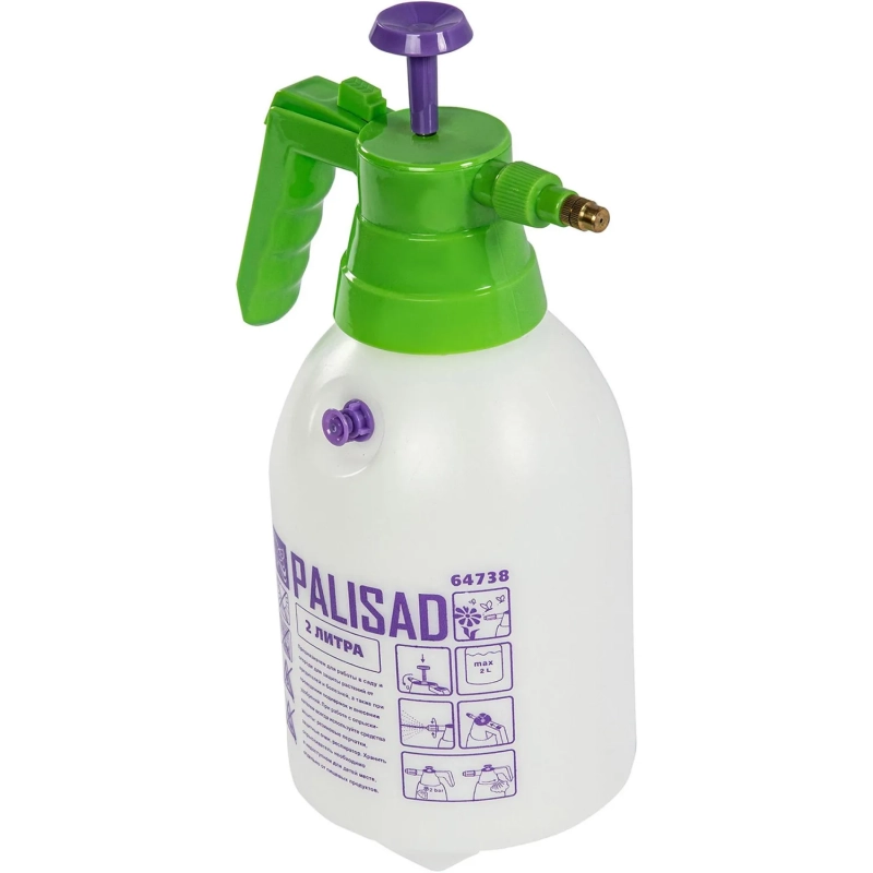 Опрыскиватель 2 л ручной с насосом и клапаном сброса давления Palisad 64738
