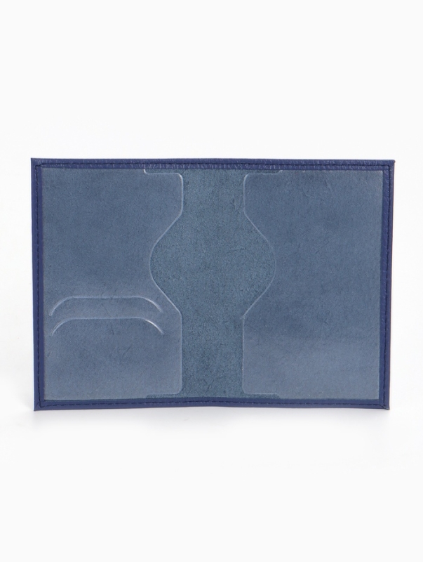 Обложка для паспорта 9,5*0,5*13,5, загран, флотер синий (12)