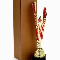 Кубок 187 С, наградная фигура, золото, подставка мрамор, 37&times;8.5&times;8.5 см
