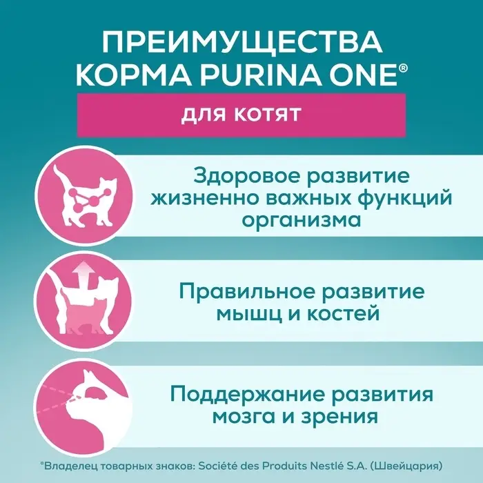 Влажный корм Purina One для котят, курица/морковь, 75 г