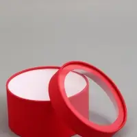 Набор подарочных коробок 2 в 1 круглых,  красная, с окном, 21 х 11 - 18 х 10 см