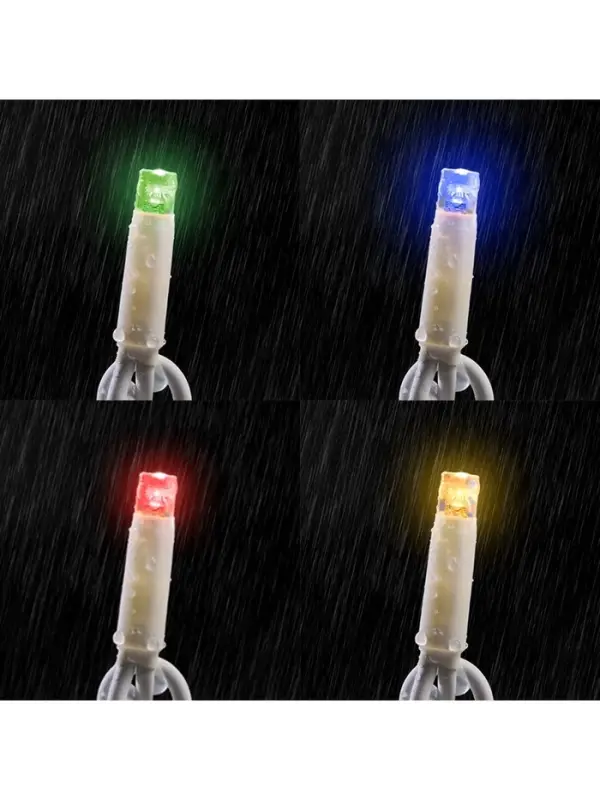 Гирлянда &laquo;Занавес&raquo; 2&times;3 м, IP65, УМС, белая нить каучук, 600 LED, свечение мульти, 220 В