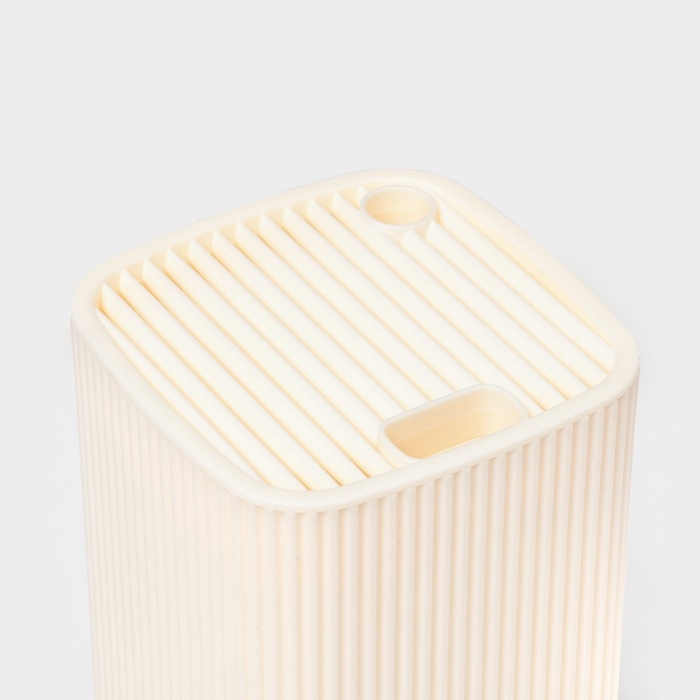 Подставка для ножей Доляна «Loft», 11×11×22 см, пластик, бежевый Подставка для ножей Доляна «Loft», 11×11×22 см, пластик, бежевый