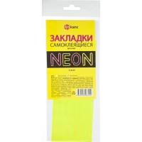 Закладки самоклеящиеся для книг,прямые,наб.6 шт,350мкм,желтый neon,2921-912