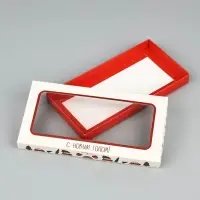 Коробка для шоколада &laquo;С Новым годом!&raquo;, с окном, 9&times;1.5&times;18 см