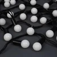 Гирлянда &laquo;Нить&raquo; 20 м с насадками &laquo;Шарики 1.5 см&raquo;, IP44, тёмная нить, 200 LED, свечение белое, 8 режимов, 220 В