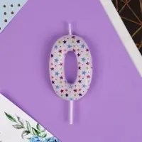 Свеча для торта, цифра «0», 5,5 х 8 см.