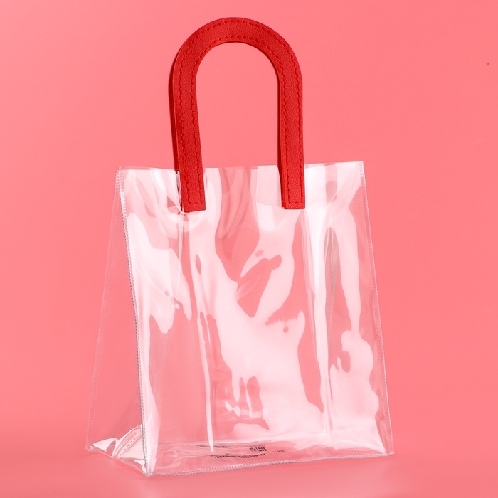 Пакет подарочный из ПВХ, красный, 20 х 18 х 10 см Пакет подарочный из ПВХ, красный, 20 х 18 х 10 см