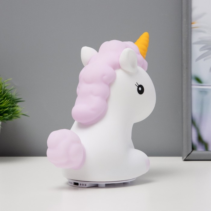 Ночник-мякиш Ночник-мякиш "Антистресс единорог" LED бело-фиолетовый 18х10х16 см