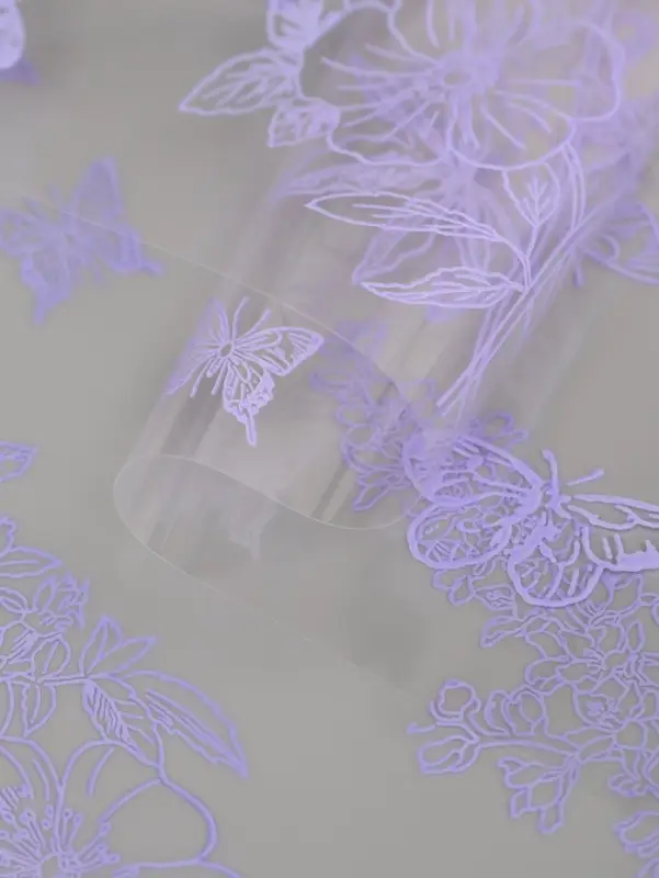 Плёнка для цветов &laquo;Ласточки&raquo;, прозрачный/сиреневый классик, 0.6&times;9.3&plusmn;5% м, 40 мкм, 200 г