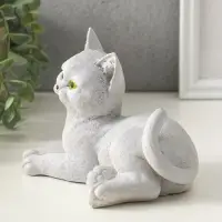 Статуэтка "Кошка лежит" 13х17х12 см, гипс, серый