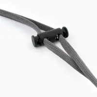 Фиксатор для шнура, двойной, d=5 мм, 11&times;33 мм, 30 шт., чёрный