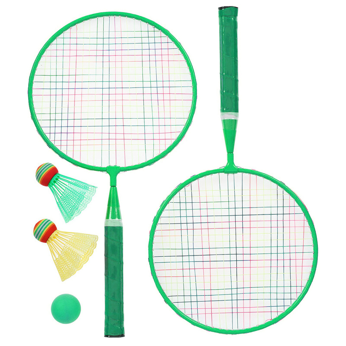 Набор для бадминтона ONLYTOP: 2 ракетки, 2 волана, мяч, цвета МИКС Набор для бадминтона ONLYTOP: 2 ракетки, 2 волана, мяч, цвета МИКС