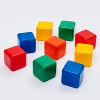 Кубики детские, пластиковые, цветные, 9 штук, 4&times;4 см