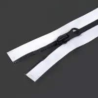 Молния «Спираль», №5, разъёмная, водонепроницаемая, светоотражающая, замок автомат, 90 см, цвет серый