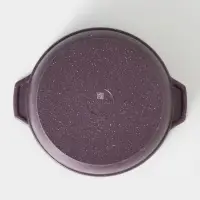 Кастрюля-жаровня KUKMARA Trendy style, 3 л, d=26 см, h=9 см, антипригарное покрытие, стеклянная крышка, фиолетовая